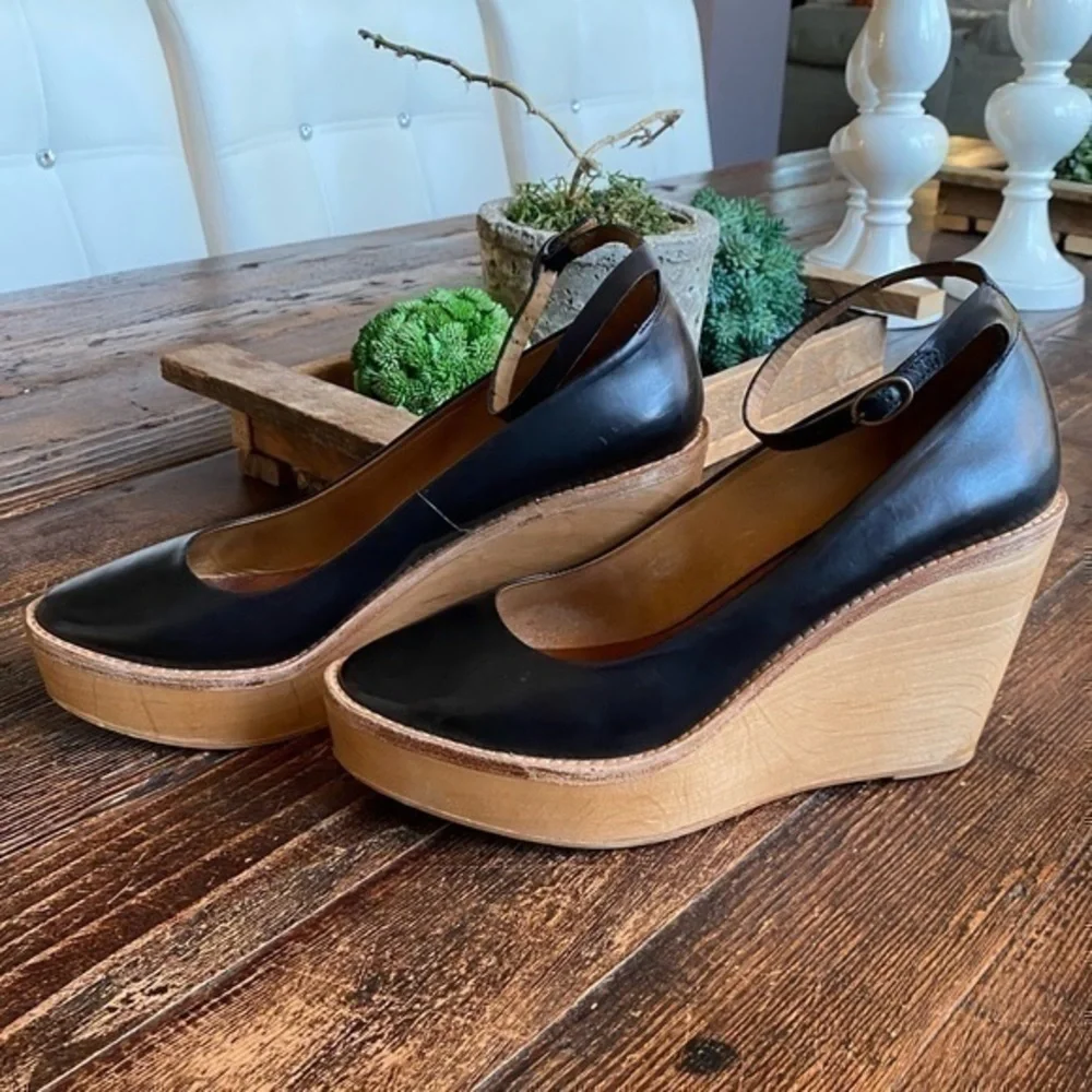 Isabel Marant Leather Wedge Platform Shoes